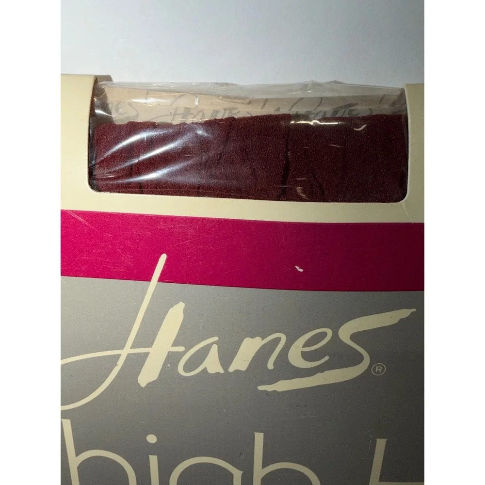 Vintage‎ Hanes Thigh-Hi Stockings Classic Navy Medium Tall Style 606 Sandalfoot